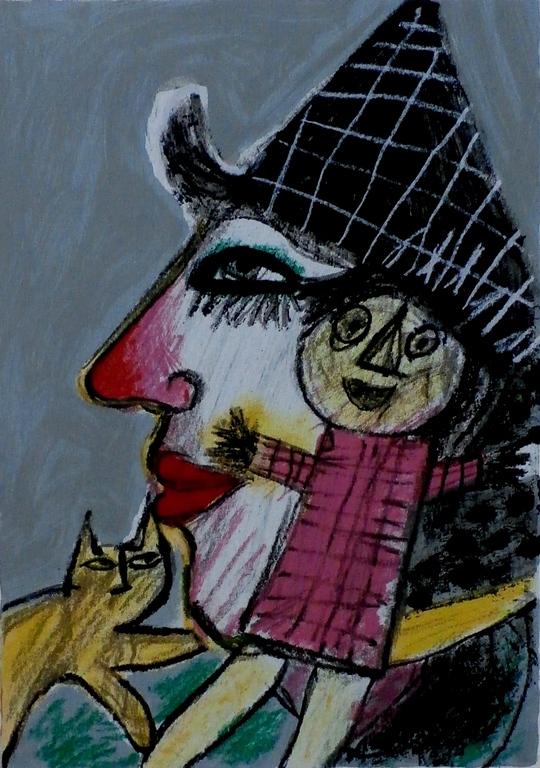 Corneille - zeefdruk: Clown - 1994 verkocht voor € 199!