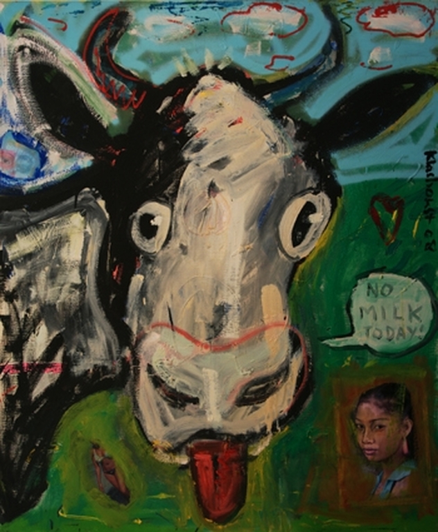 Peter Klashorst - 'No milk today' - acryl op canvas kopen? Bied vanaf 250!
