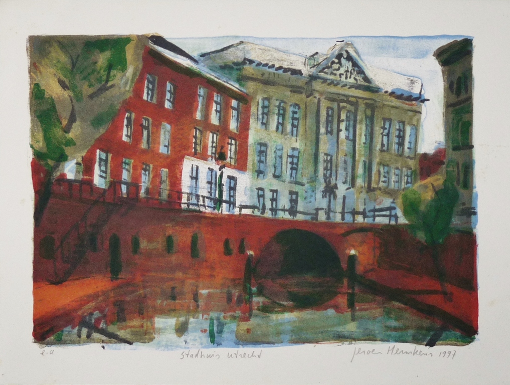 Jeroen Hermkens: Kleurenlitho, Stadhuis Utrecht kopen? Bied vanaf 90!