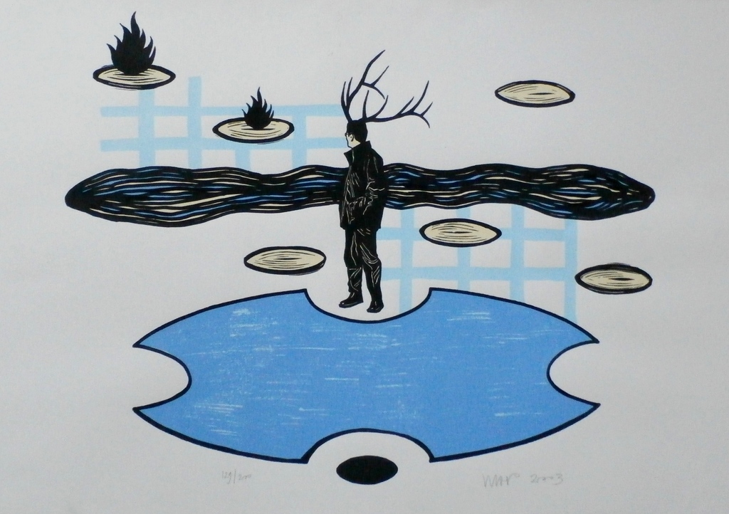 Hans Wap - zeefdruk: Flames - 2003 kopen? Bied vanaf 50!