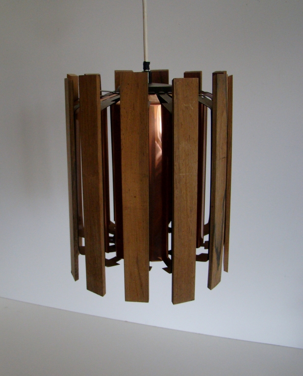 Scandinavische design hanglamp - Denemarken / Zweden - koper en hout kopen? Bied vanaf 1!