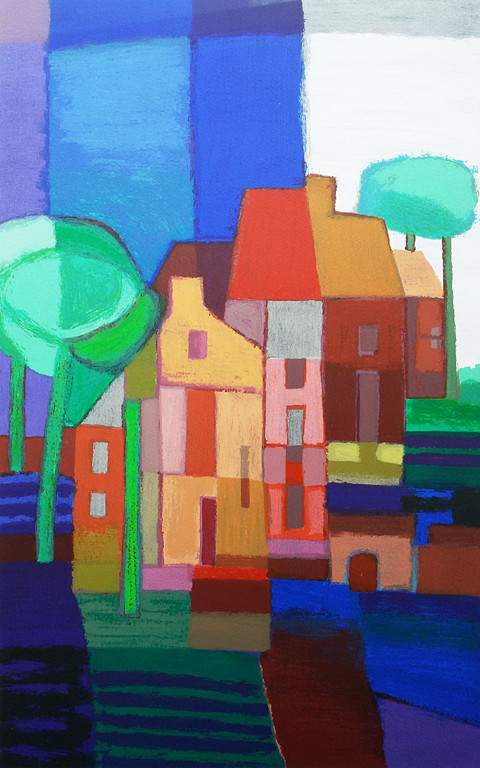 Ton Schulten - Voorjaarsbomen, zeefdruk (prachtig ingelijst, groot) kopen? Bied vanaf 450!