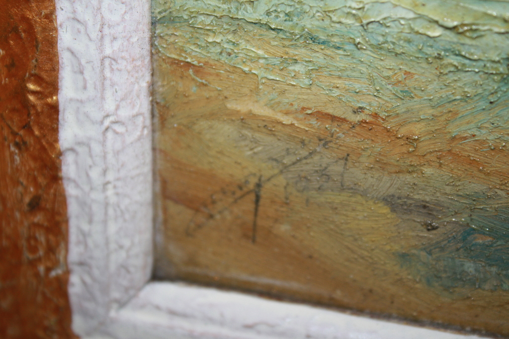 ZEEGEZICHT met KUSTLIJN 1937 onbekende meester kopen? Bied vanaf 1!