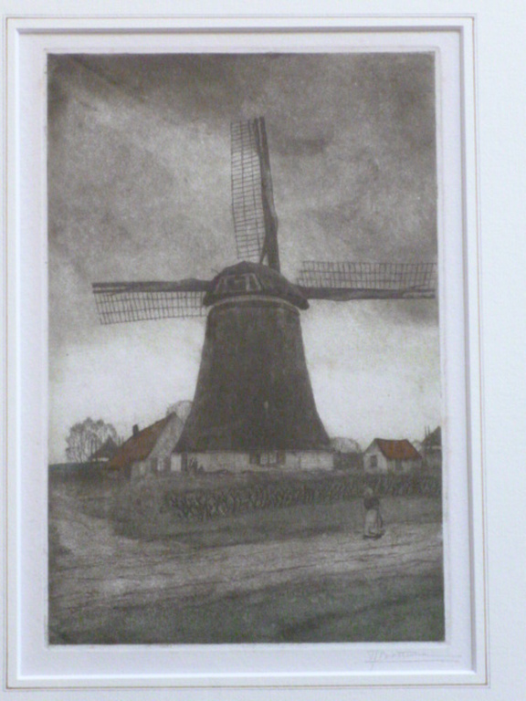 Tjeerd Bottema - kleurenets - Boerin bij molen verkocht voor € 150!