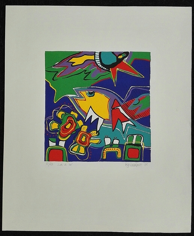 MARIANNE NAEREBOUT  Grote Zeefdruk  (50x60cm)  LET IT BE  Handgesigneerd kopen? Bied vanaf 45!