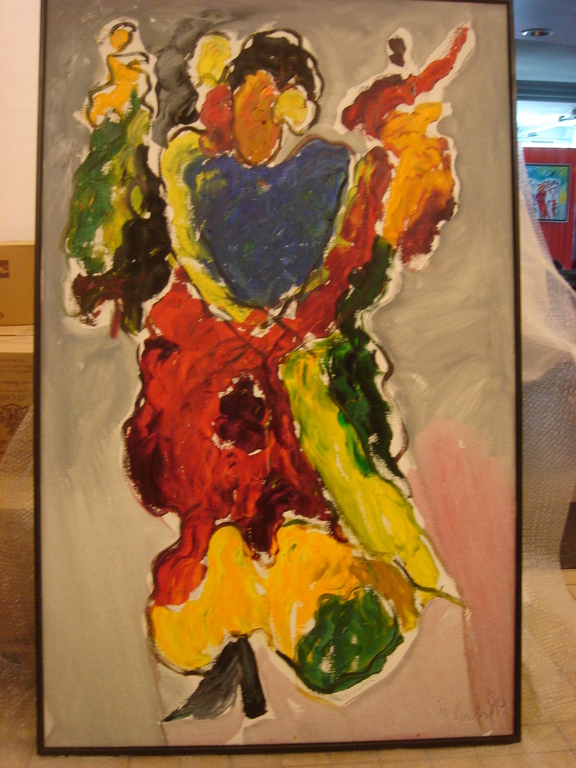 Jan Sierhuis, 1990, Fandanco, Olie op doek verkocht voor € 1750!