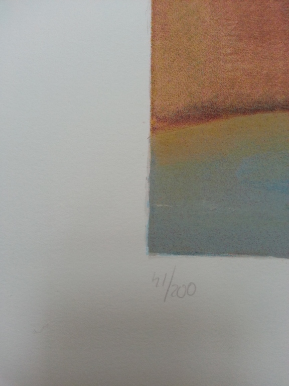 Hans van den Berg, zeefdruk op papier, titel: Toulon kopen? Bied vanaf 50!