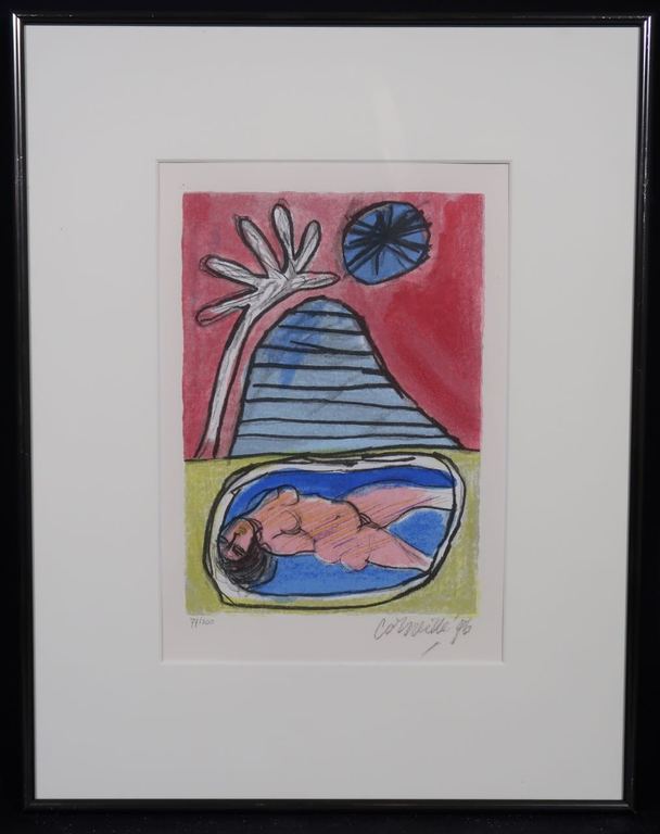 Corneille: Zeefdruk, Baignade - Ingelijst kopen? Bied vanaf 80!