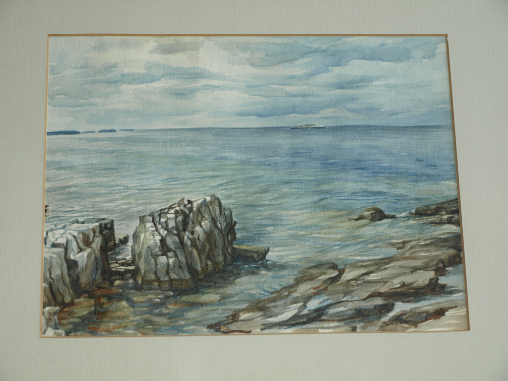 Dixy Boonstra (1949) :Aquarel – Adriatische kust –gesigneerd & ingelijst-ca 1975 kopen? Bied vanaf 1!