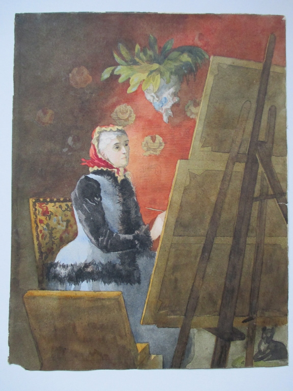 Onbekend, aquarel, schilderende vrouw kopen? Bied vanaf 40!