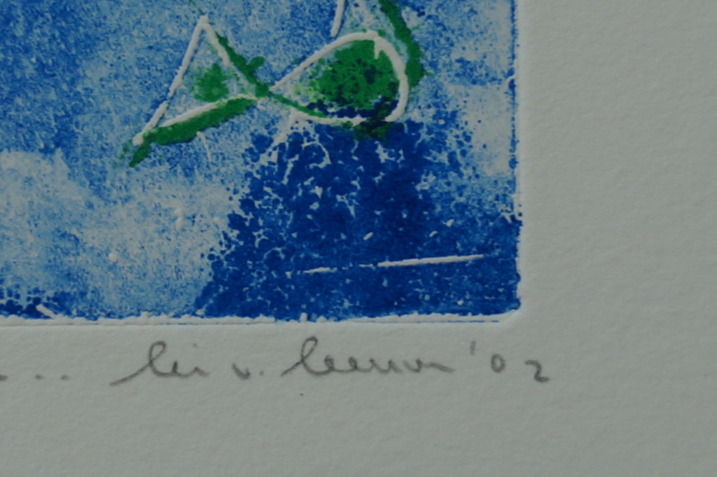 Lia van Leeuwen - twee gesigneerde etsen - roeien met de riemen -  wind mee kopen? Bied vanaf 1!