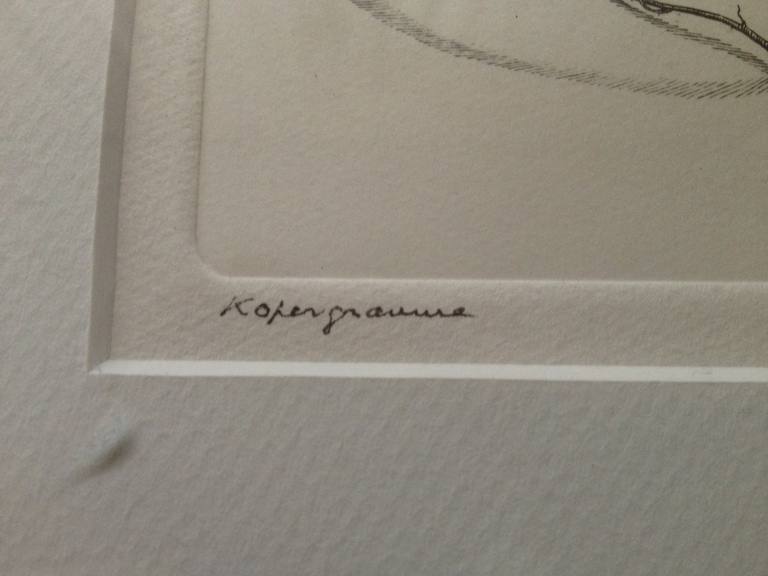 Onduidelijke gesign: Verdord blad van de Esdoorn, kopergravure, jaren ’70 [?] kopen? Bied vanaf 1!