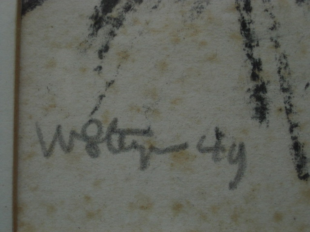 zeldzaam houtskool zelfportret van Haarlemse impressionist Wim Steyn 1914-1980  kopen? Bied vanaf 1!