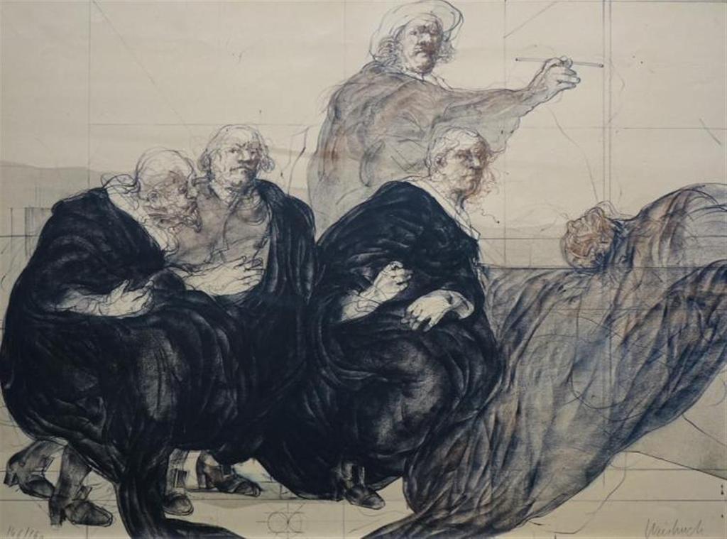 CLAUDE WEISBUCH HANDGESIGNEERDE LITHOGRAFIE REMBRANDT verkocht voor € 120!