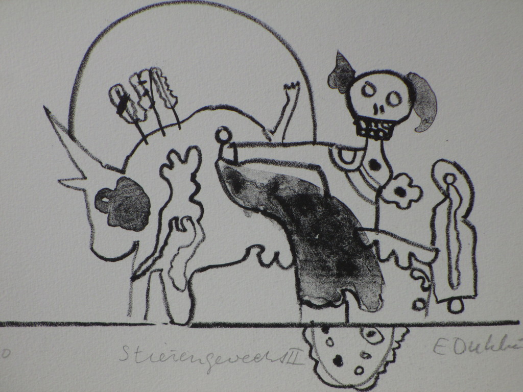 Ed Dukkers, Stierengevecht II, Litho kopen? Bied vanaf 30!