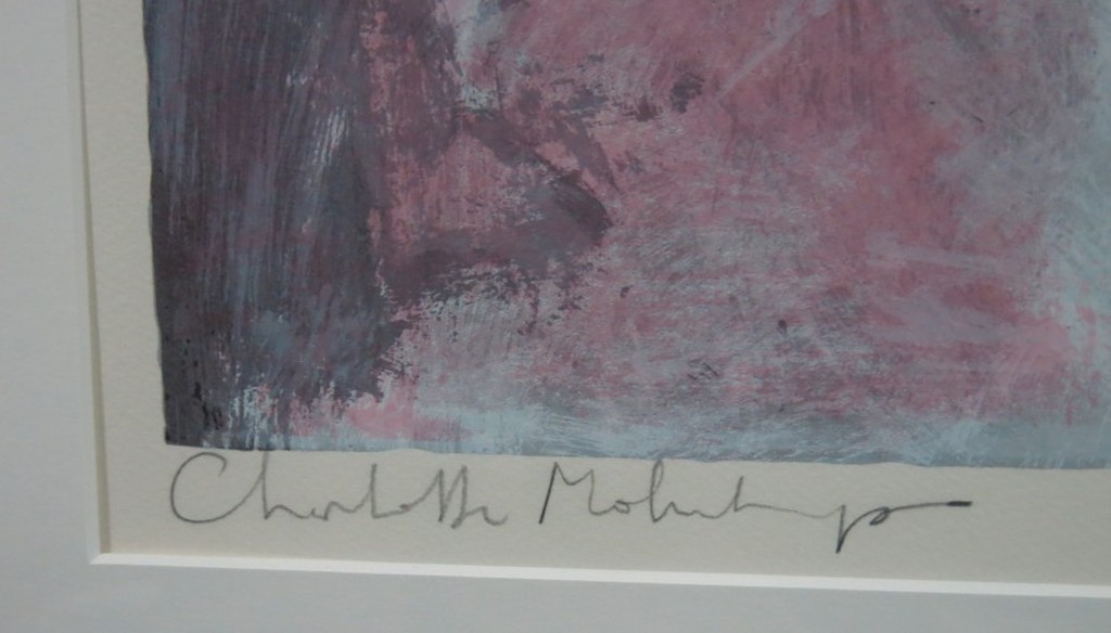 Charlotte Molenkamp: Zeefdruk, Zonder titel (gezicht) - ingelijst kopen? Bied vanaf 150!