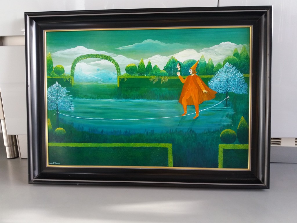 Josche Roverts, schilderij, Evenwicht zoeken verkocht voor € 121!