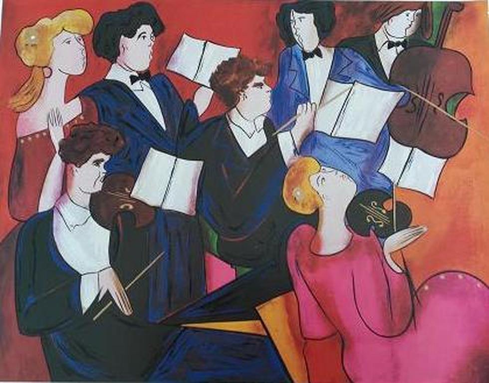 Linda Le Kinff, kleurenlitho, Accords 40,5 bij 51 Cm verkocht voor € 70!