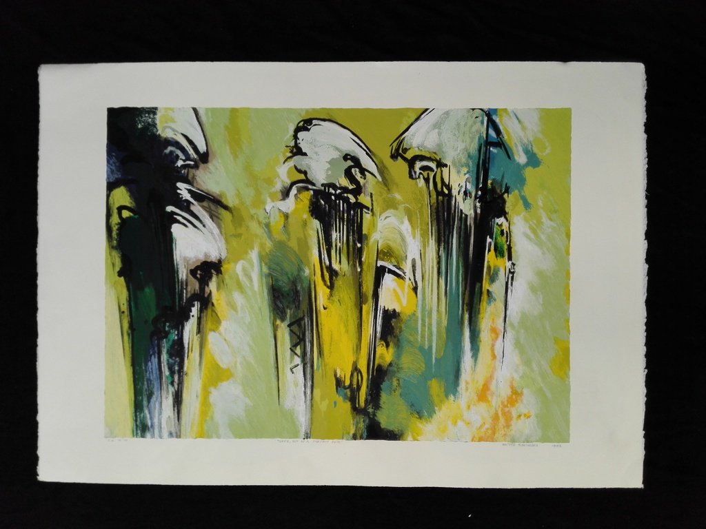 Mattie Schilders, zeefdruk op papier, Titel: three, out of a perfect pair kopen? Bied vanaf 30!