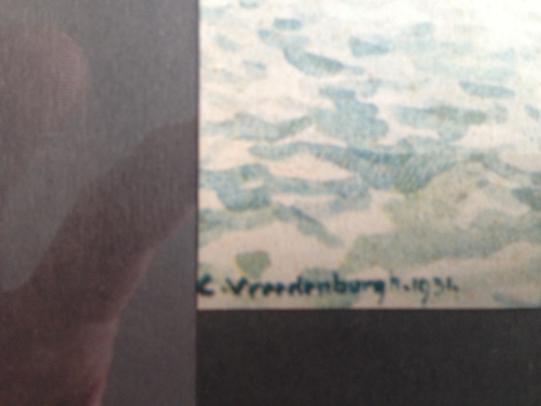 C. Vreedenburgh -1934 - Koperdiepdruk naar Aquarel - achter glas kopen? Bied vanaf 10!