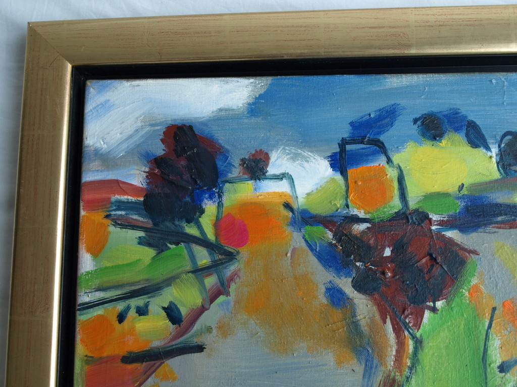 Gabriëlle Huig : Olieverf op doek , Landschap – gesigneerd & ingelijst –1996 kopen? Bied vanaf 1!