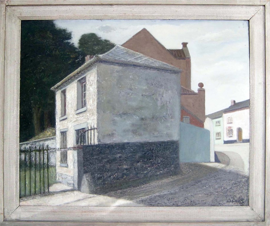 Lydia van Schagen, olieverf op paneel, straatje in Hantes-Wiheries (Belgie) kopen? Bied vanaf 250!