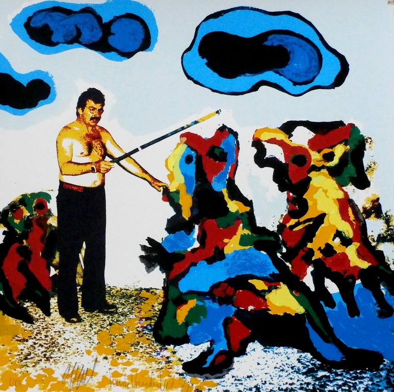 Karel Appel - zeefdruk: De Tovenaar - 1977 verkocht voor € 200!