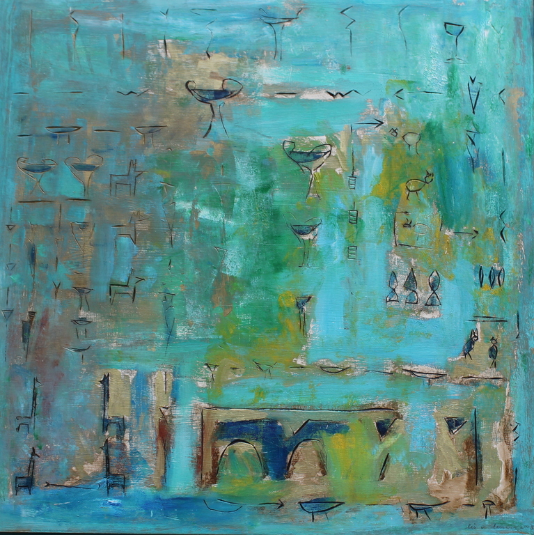 Lia van Leeuwen - gemengde techniek op mdf - Ontdek de wereld kopen? Bied vanaf 70!