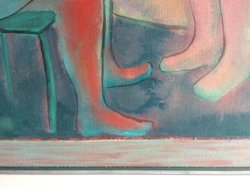 Ubaldo Sichi: Acryl op linnen: Gesprek kopen? Bied vanaf 200!