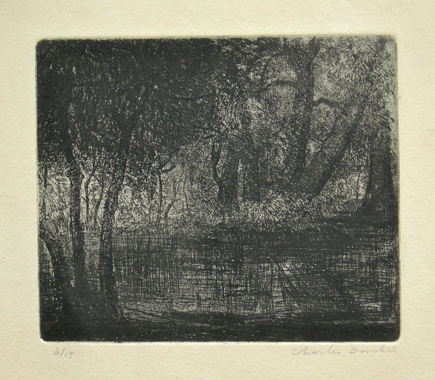 Charles Donker, ets, Vijver in het bos Voordaan kopen? Bied vanaf 30!