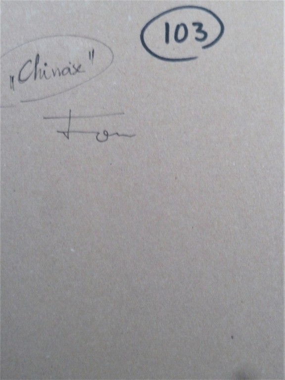 Niet of onleesbaar gesigneerd - Titel : 'Chinoise'. Gemengde techniek. kopen? Bied vanaf 1!