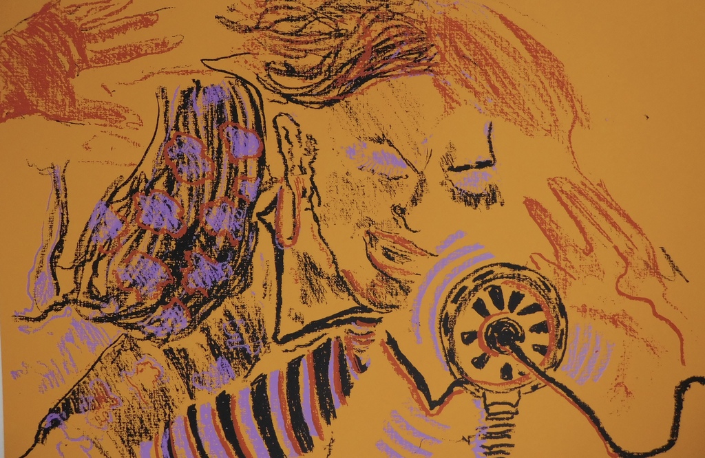 Dees de Bruyne - kleurenlitho - Homme orange verkocht voor € 65!