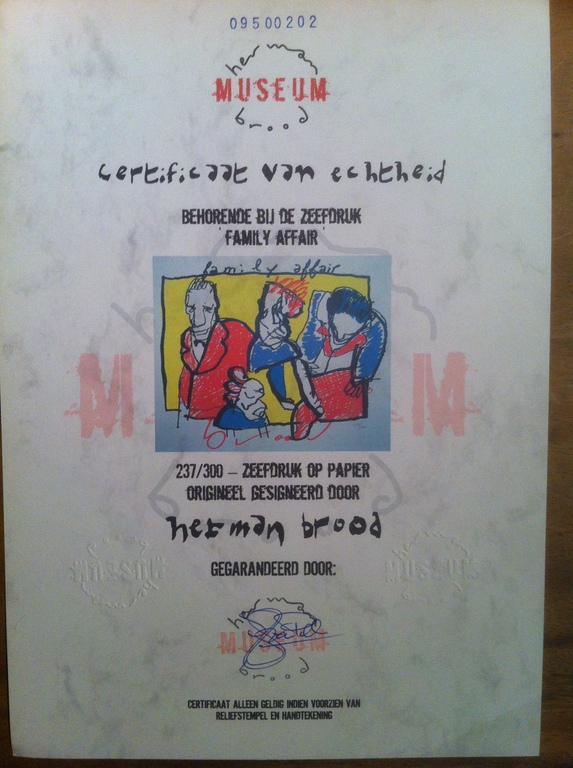 HERMAN BROOD, handgesigneerde zeefdruk 'Family Affair'  kopen? Bied vanaf 175!
