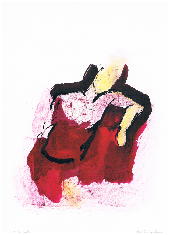 Reinier de Huu, origineel werk: inkt op papier : liggende figuur kopen? Bied vanaf 75!
