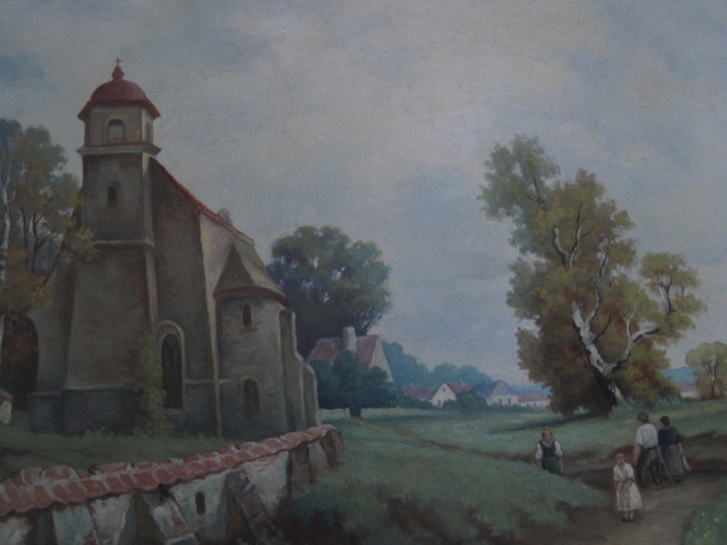 Nieuwe Zakelijkheid olieverf "landschap Limburg met personen G. Dulle 1874-1969 kopen? Bied vanaf 1!