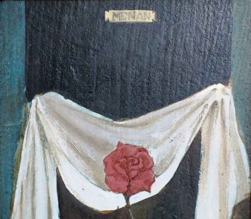 Manuel Menan: Schilderij, Roos voor wit doek kopen? Bied vanaf 25!