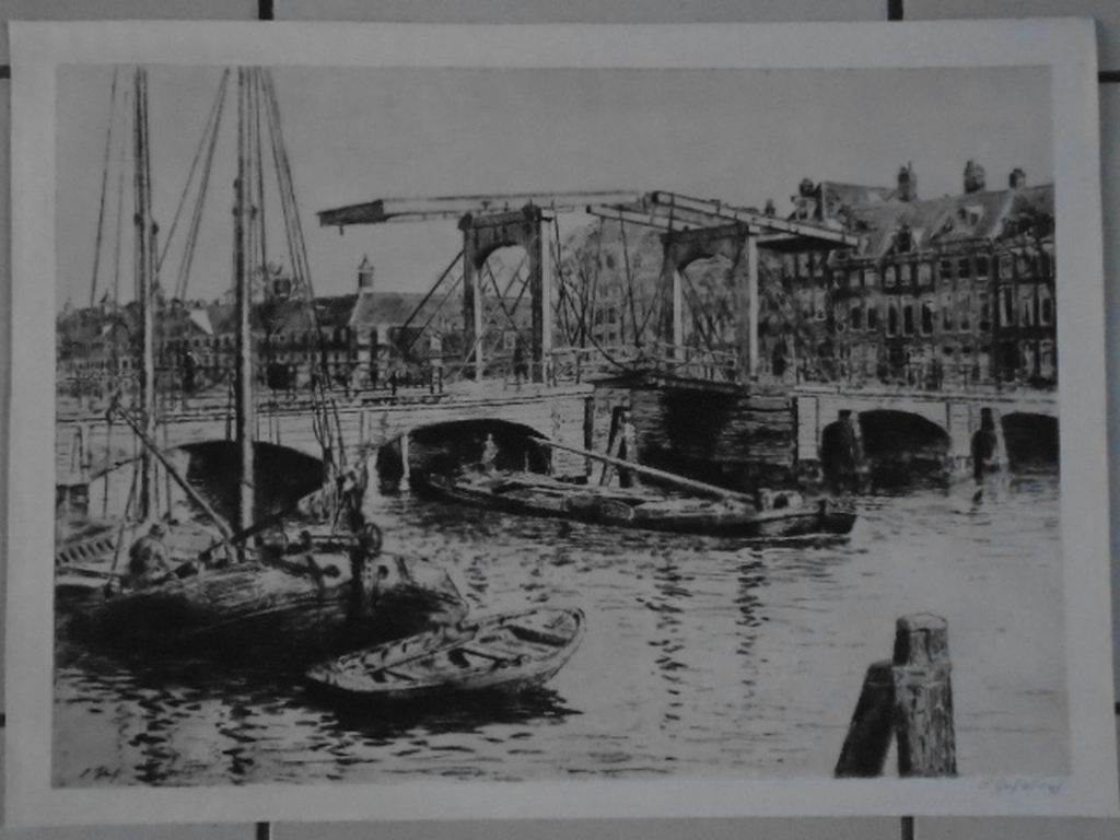 Salomon Garf - ets - Magere Brug, Amsterdam verkocht voor € 50!