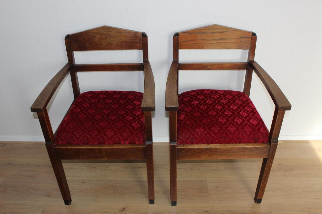 2 Amsterdamse School fauteuil stoelen: Maker onbekend kopen? Bied vanaf 300!