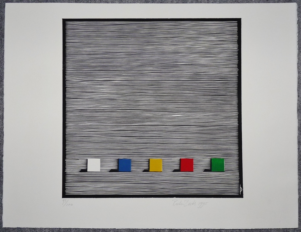 Pieter Becks: Houtsnede, Zonder Titel, Gesigneerd, 1995 kopen? Bied vanaf 45!