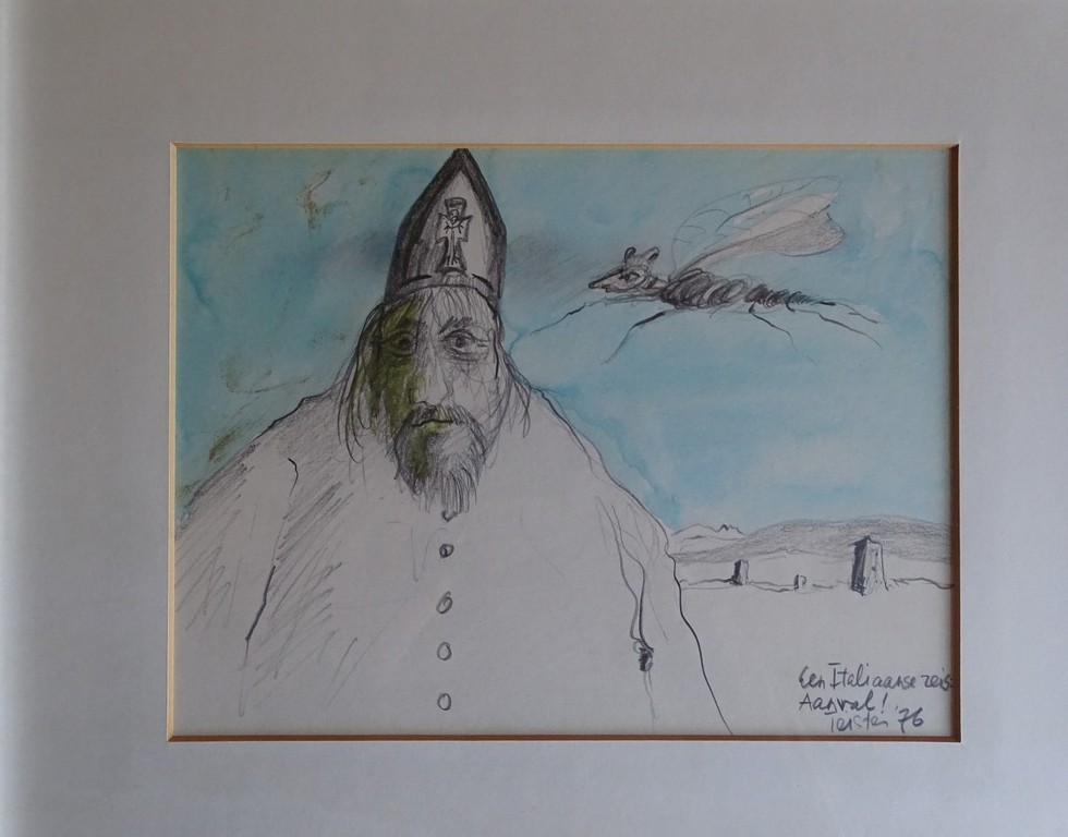 Alain Teister (1932-1979), potlood en aquarel, Italiaanse reis Aanval! kopen? Bied vanaf 55!