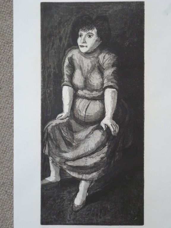 Herman Berserik - ets - Zittende vrouw verkocht voor € 50!