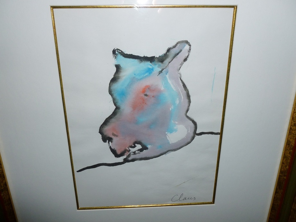 Hugo Claus : originele aquarel (unica),zonder titel,gesigneerd in potlood. kopen? Bied vanaf 430!