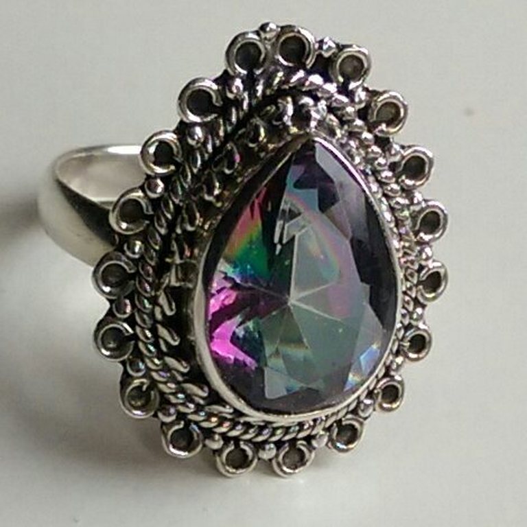 Zilveren ring met regenboog topaas  kopen? Bied vanaf 11!