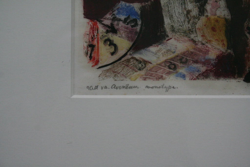 Jeanne Bieruma Oosting, monotype op papier, Rad van avontuur. kopen? Bied vanaf 250!