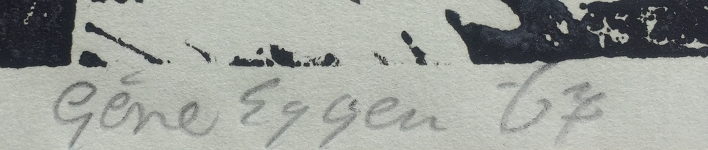 Gene Eggen, houtsnede, zonder titel kopen? Bied vanaf 40!