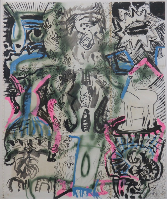 Rob Walters: Inkt en gouache op papier in perspex omlijsting, Z.T. (Zeer Groot) kopen? Bied vanaf 300!