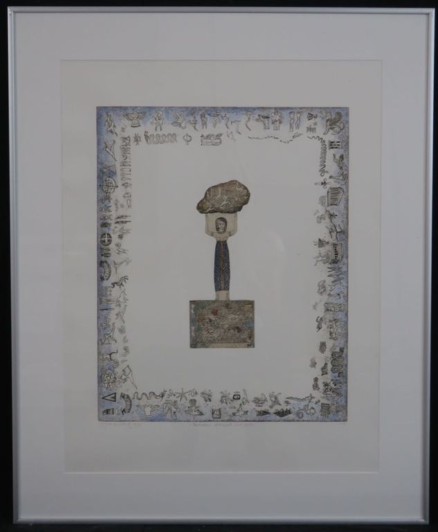 Gea Karhof: Ets, Between present and past - Ingelijst verkocht voor € 50!