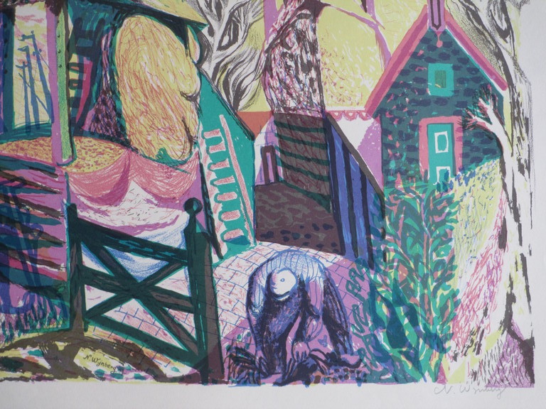 Nicolaas Wijnberg, Noord-Hollandse boerderij, Kleurenlitho kopen? Bied vanaf 25!