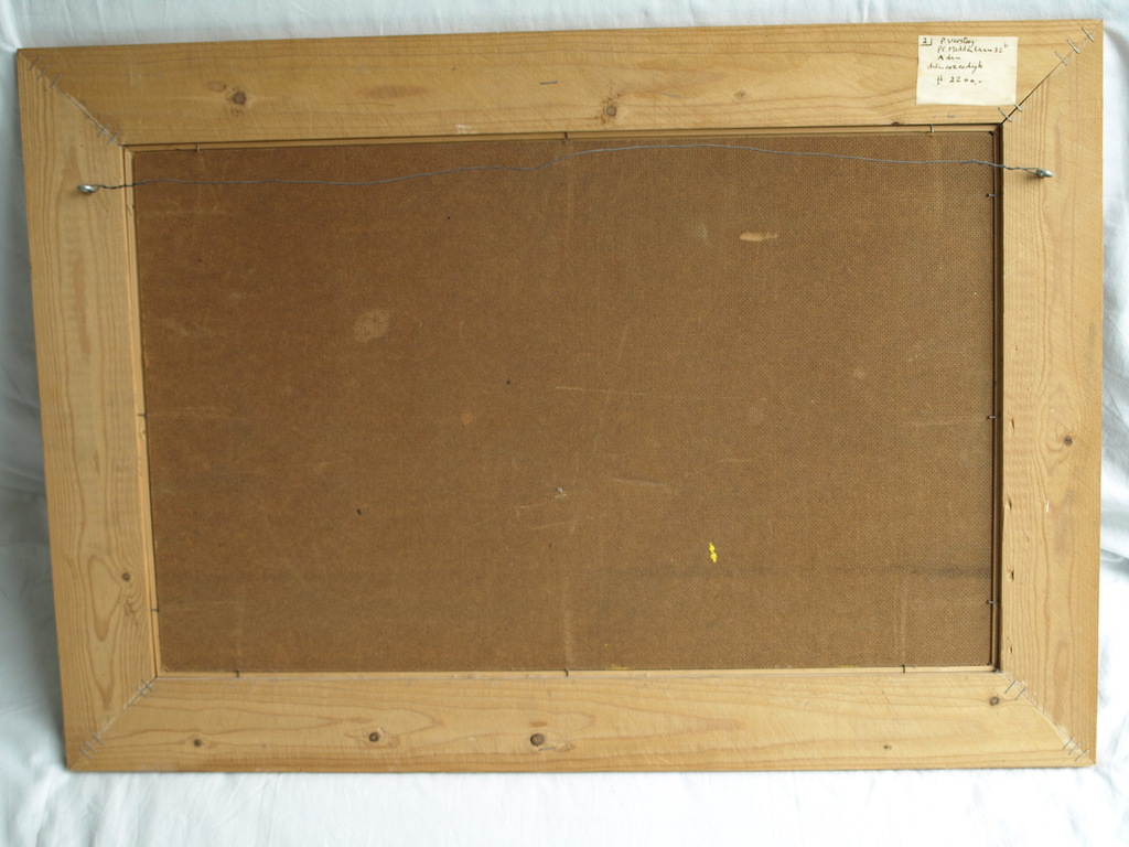 Paul Versteeg : Acrylverf op board , Diemerzeedijk – Gesigneerd - Ingelijst–1978 kopen? Bied vanaf 45!