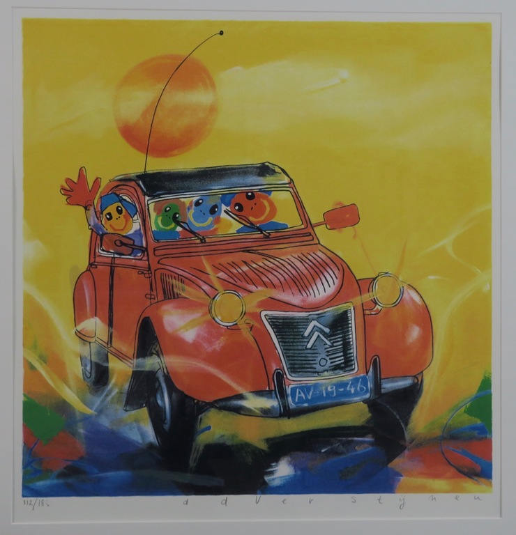 Ad Verstijnen: Zeefdruk, Eend - Ingelijst kopen? Bied vanaf 80!